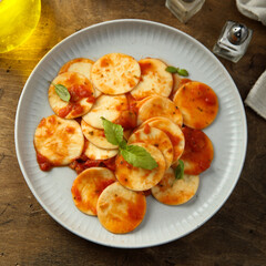 Pasta with homemade tomato sauce