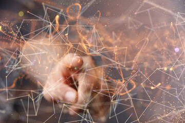 Communication technology for internet business. Global world network