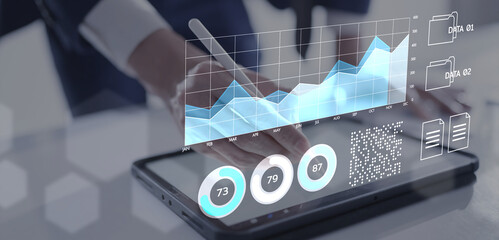Finance forecast graph chart data, DMS document management system financial planning marketing,...