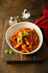 Pasta with homemade tomato sauce