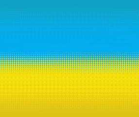 Fototapeta premium Abstract geometric blue and yellow graphic design print halftone pattern. Background in the colors of the flag of Ukraine.