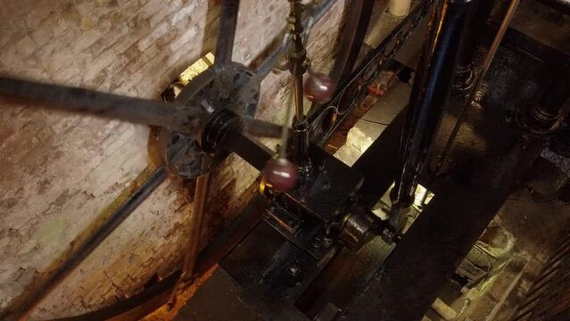 An atmospheric engine, used to power a cotton mill. Detail of regulator. Looping