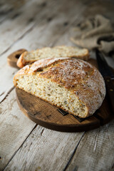 Healthy artisan bread on a table
