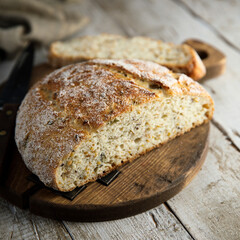 Healthy artisan bread on a table