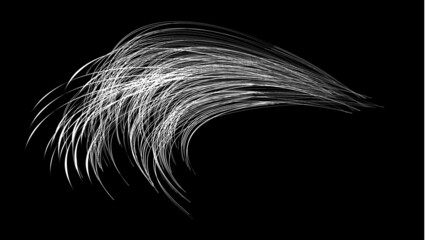 Obraz premium White flow brushstroke on white background.. Fluffy bunch of white politics. Abstract disheveled fibres. Vector illustration swirl blur. Crayons and chalk paint, fibers, hair and bunch