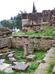 Foundation in the ruins of Delphi in Phocis, Greece