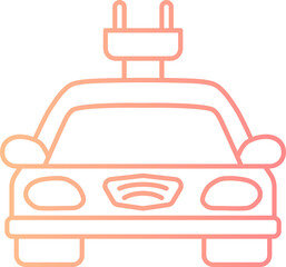 Electric car outline gradient icon