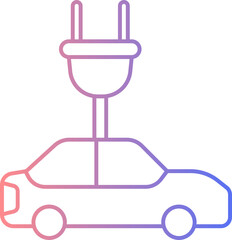 Electric car outline gradient icon