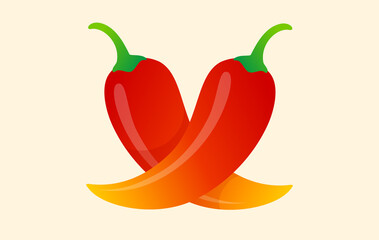 Vector icon of red chilli peppers