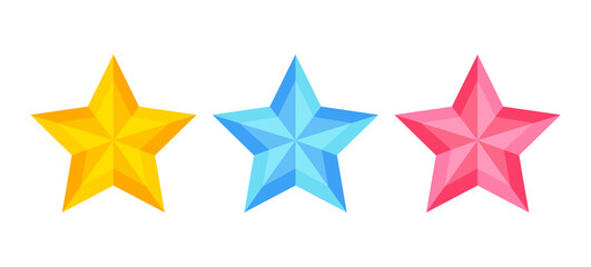 Obraz premium Vector icons of colorful stars