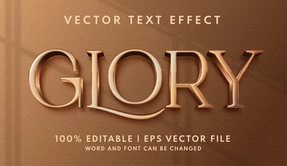 Fotobehang Glory text, elegant and golden text effect style © Aze