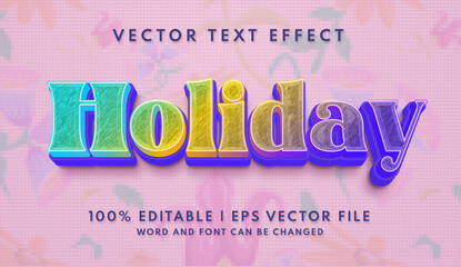 Holiday 3D bold editable text effect template