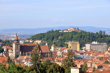 Panoramic view of Brasov Kronstadt skyline, Romania