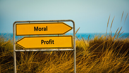 Street Sign to Moral versus Profit