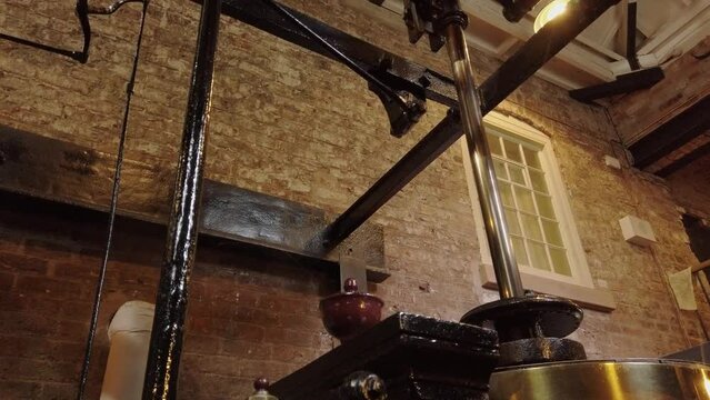 An atmospheric beam engine, used to power a cotton mill in the UK.