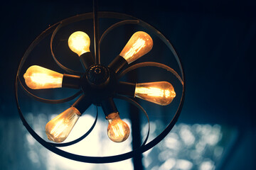 Decorative lamps in the cafe give a warm feeling. coffee shop decoration ideas