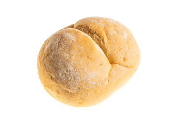 fresh bread roll on white isolated background