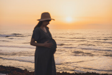 Pregnant woman on the beach