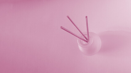 Incense sticks for home isolated on green background, environmentally friendly fragrant air, safe for children, pleasant smell around the house, different flavoring aromas, anti-smoking odor