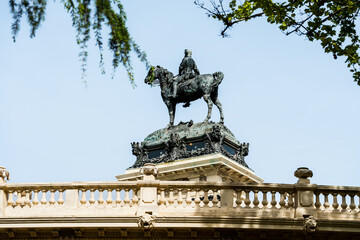 Naklejka premium viewpoint of the Alfonso XII monument in El Retiro of Madrid. 