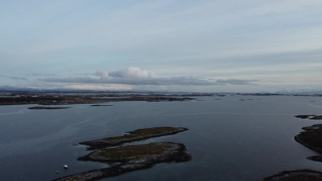 flying over parts of the famous archipelago in nordland in early spring