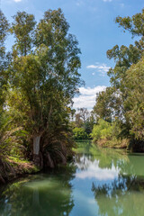 View of the Jordan River from the Yardenit Baptismal site in Israel
