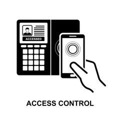 Mobile access control icon isolated on white background vector illustration.