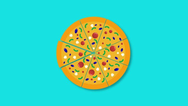 Seamless pizza spice illustration isolated on blue background. 3D pizza illustration.