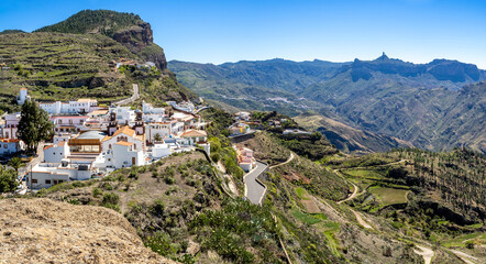 Fototapeta na wymiar Artenara village and mountain landscape surroundings, Canary Islands, Spain