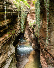 The scenographic Orrido di Ponte Alto, a beautiful canyon near Trento, Trentino Alto Adige,...