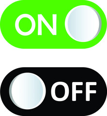 ON and OFF Button, in a trendy style. Isolated on a white background. Vector Illustration. 