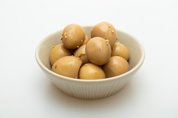 Braised Quail Eggs in Soy Sauce in a Bowl
