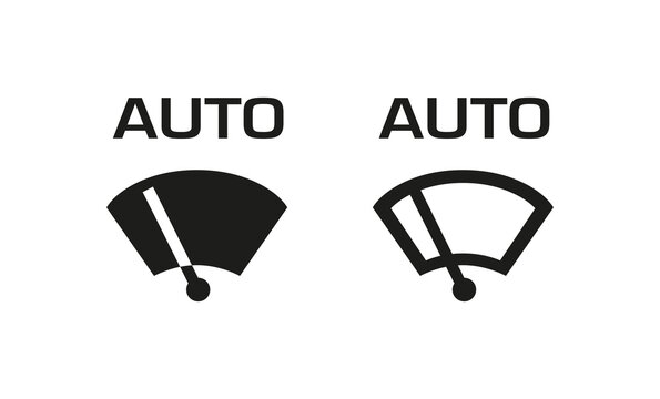 Car auto wiper icon. silhouette and linear original logo. Simple outline style sign symbol. Vector illustration isolated on white background. EPS 10.
