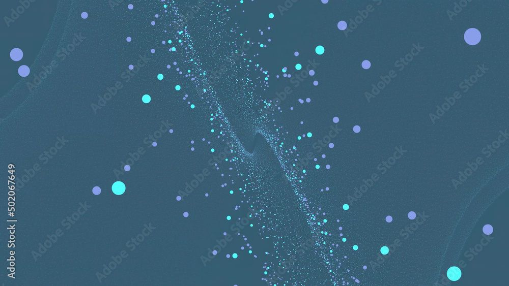 Poster abstract digital background with moving and flicker particles on black background. background partic