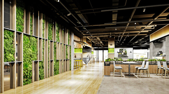 3d render of restaurant cafe interipr