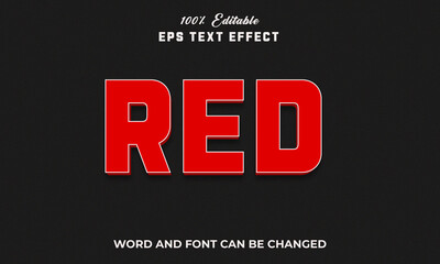 Red Editable 3d text Effect Style,