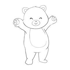 Obraz na płótnie Canvas Vector hand drawn teddy bear illustration. Gift toy for Valentine's day, birthday.