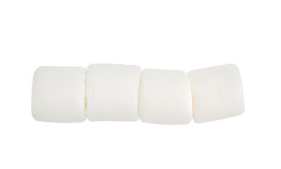 Marshmallows isolated on white background.