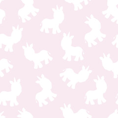 Seamless pattern with unicorn silhouette. Vector illustration.