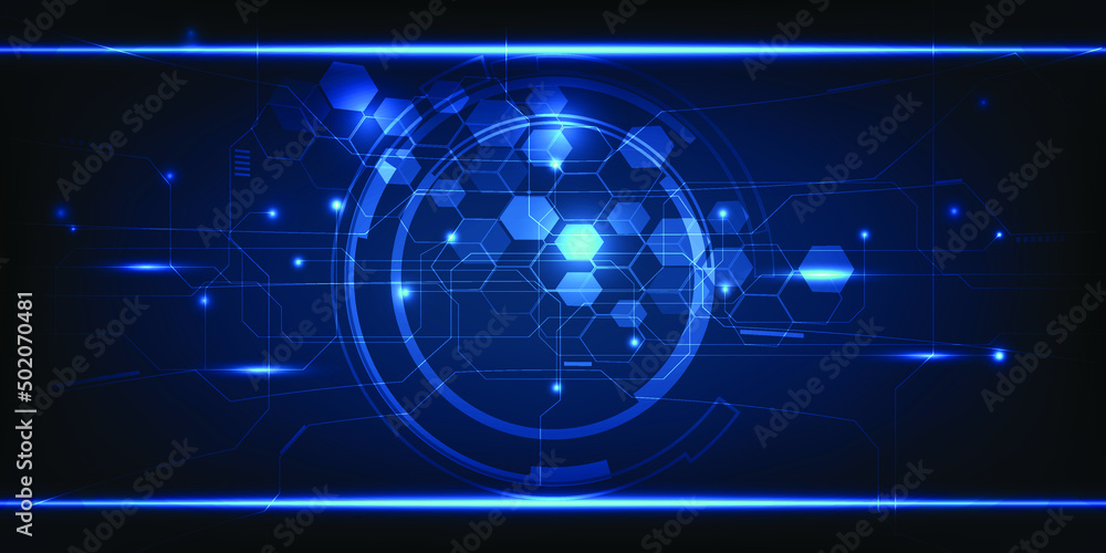 Poster vector illustrations of futuristic and hi tech digital communication innovation and technology abstr