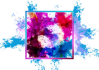 Abstract vector splash and paint color with frame color background . Paint splash color. Vector illustration design background.