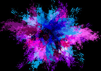 Abstract vector splash and paint color on black color background . Paint splash color. Vector illustration design background.