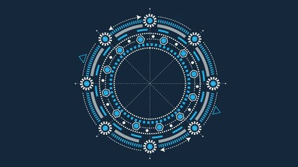 Technology background.HUD digital design .Engineering innovation.Video animation HD 4K .