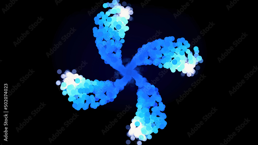 Poster abstract bokeh fireworks, beautiful shining small circles spreading and flying on black background, 