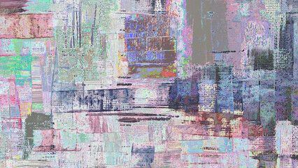 Mottled dirty art, iridescent background painting. Rough brush strokes digitally painted artwork, Very peri color accent backdrop illustration