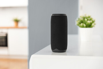 Smart speaker device in living room
