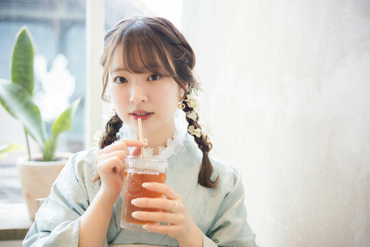 浴衣女性ポートレート