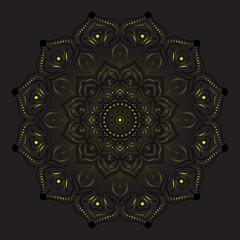 Colorful arabesque patterned, mandala ornament, outline, doodle, tattoo, hand-drawn illustration. 