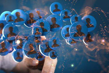 videoconference group of people talking in social network