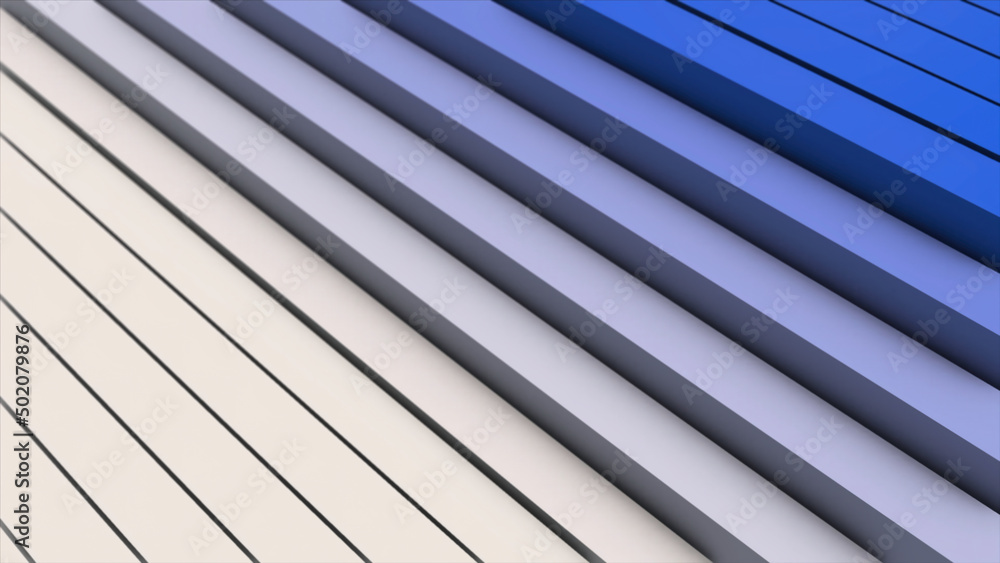 Poster abstract texture with volumetric diagonal lines. animation. 3d minimalistic background with flowing 